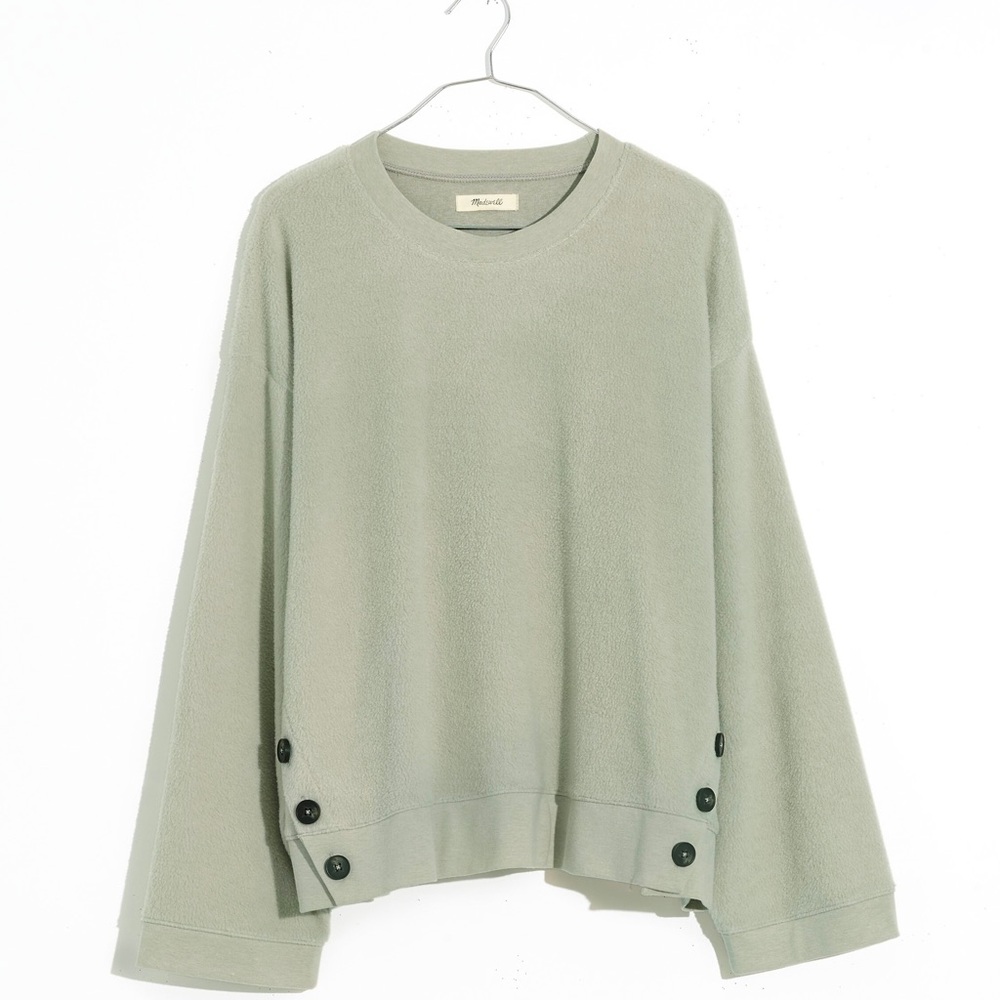 Madewell (Re)sourced Brushed Side-Button Relaxed Sweatshirt Size Small